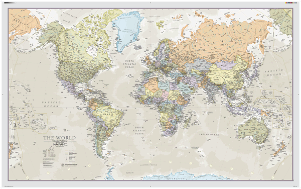 World Classic Wall Map