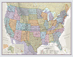 USA Classic Wall Map