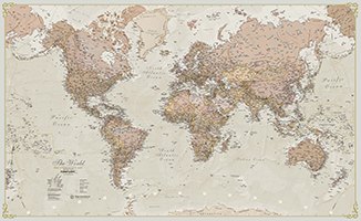 World Antique  Wall Map