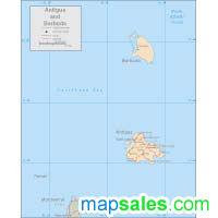 Antigua/ Barbuda Wall Map
