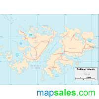 Falkan Islands Wall Map