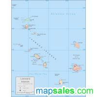 Leeward Islands Wall Map