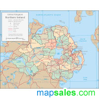 Northern Ireland Wall Map