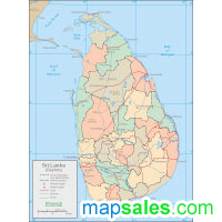 Sri Lanka Wall Map