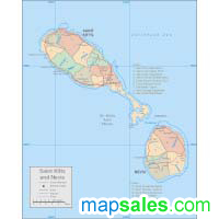St. Kitts/ Nevis Wall Map