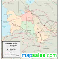 Turkmenistan Wall Map