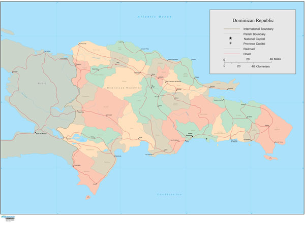 Dominica Wall Map