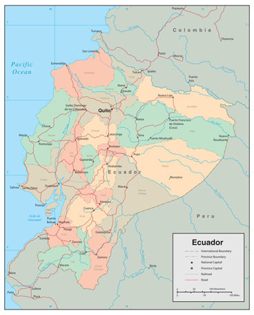 Ecuador Wall Map