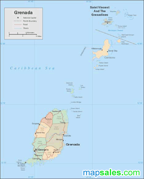 Grenada Wall Map