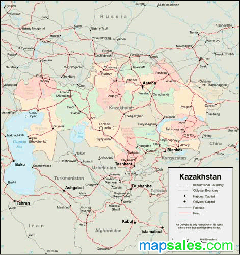 Kazakhstan Wall Map