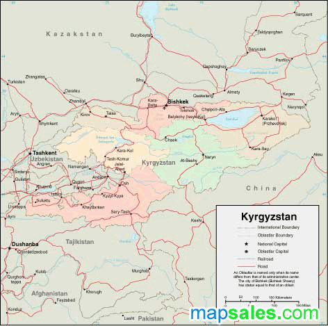 Kyrgyzstan Wall Map