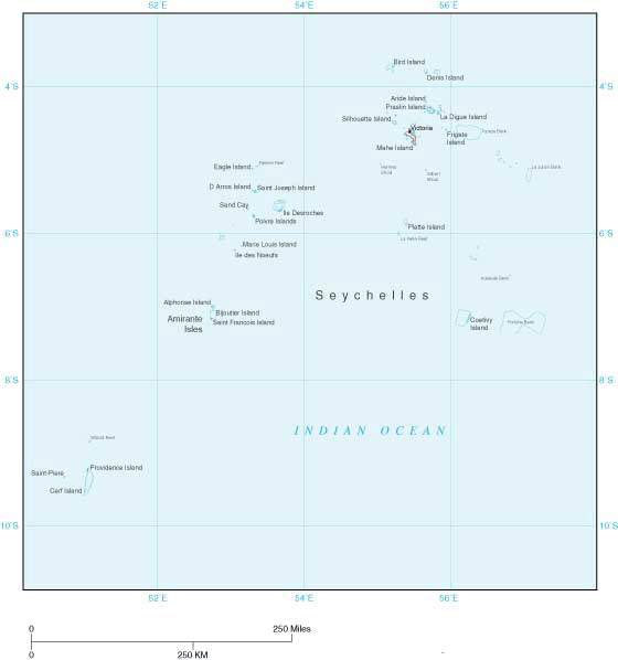 Seychelles Wall Map