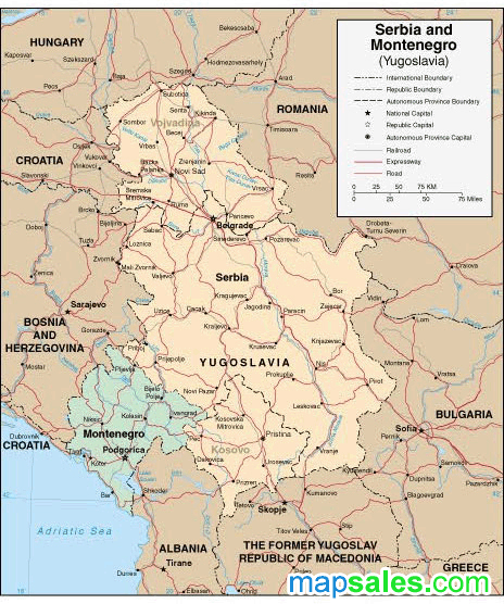 Yugoslavia Wall Map