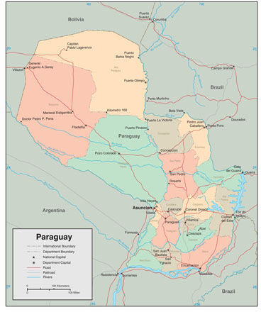 Paraguay Wall Map