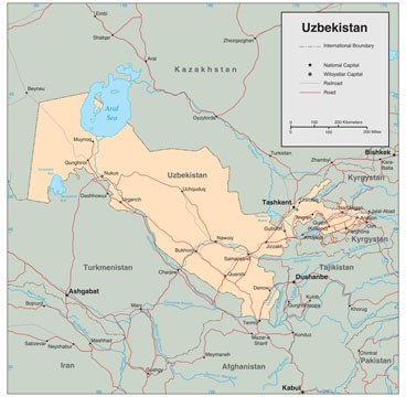 Uzbekistan Wall Map