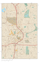 Atlanta Downtown Wall Map