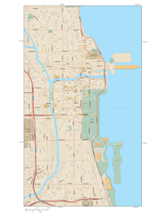 Chicago Downtown Wall Map