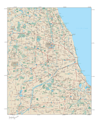 Chicago Metro Area Wall Map