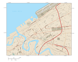 Cleveland Downtown Wall Map