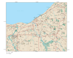 Cleveland Metro Area Wall Map