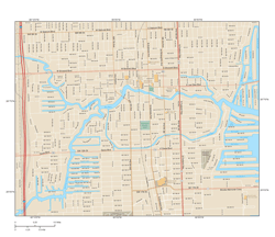 Fort Lauderdale Downtown Wall Map