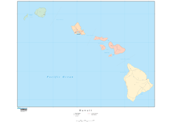 Hawaii with Counties Wall Map