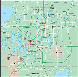 Orlando Area Wall Map