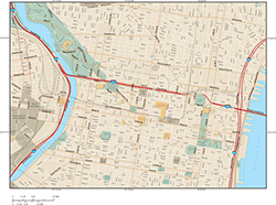 Philadelphia Downtown Wall Map