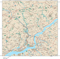 Philadelphia Metro Area Wall Map