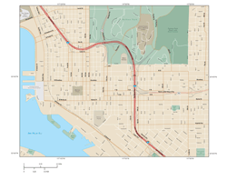 San Diego Downtown Wall Map