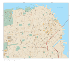 San Francisco Downtown Wall Map