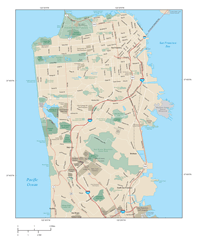 San Francisco Metro Area Wall Map