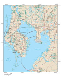 Tampa Metro Wall Map