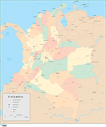 Colombia Wall Map