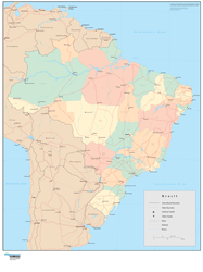 Brazil Wall Map