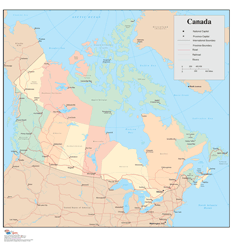 Canada Political Wall Map