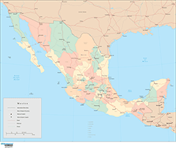 Mexico Wall Map