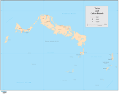 Turks/ Caicos Islands Wall Map