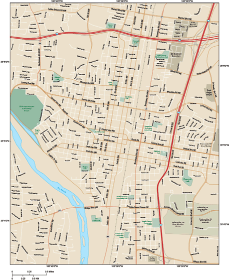 Albuquerque Downtown Wall Map