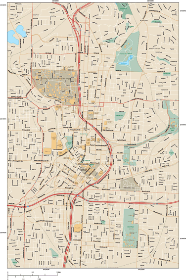 Atlanta Downtown Wall Map