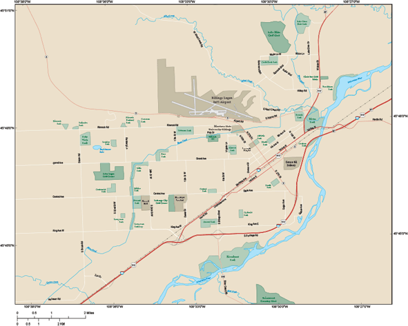 Billings Metro Area Wall Map