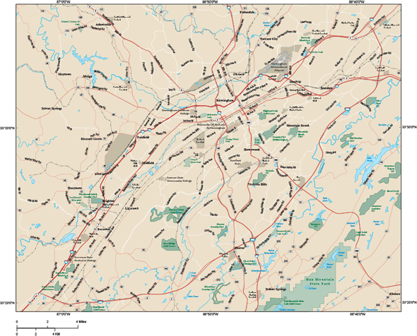 Birmingham Metro Wall Map