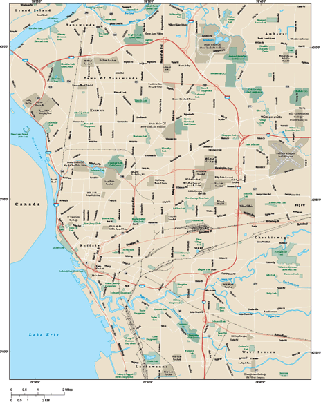 Buffalo Metro Area Wall Map