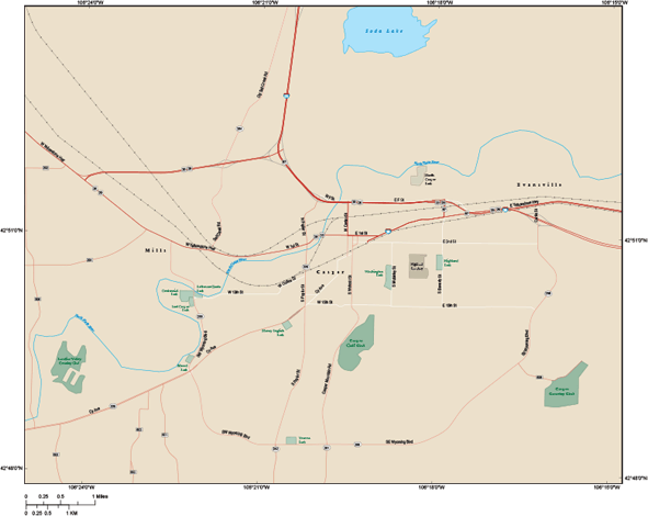 Casper Metro Area Wall Map