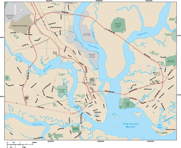 Charleston Metro Wall Map
