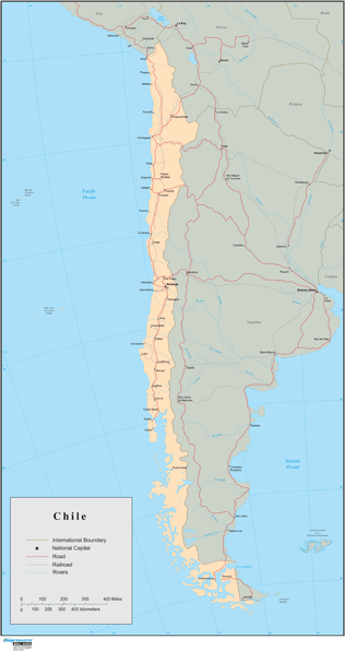 Chile Wall Map