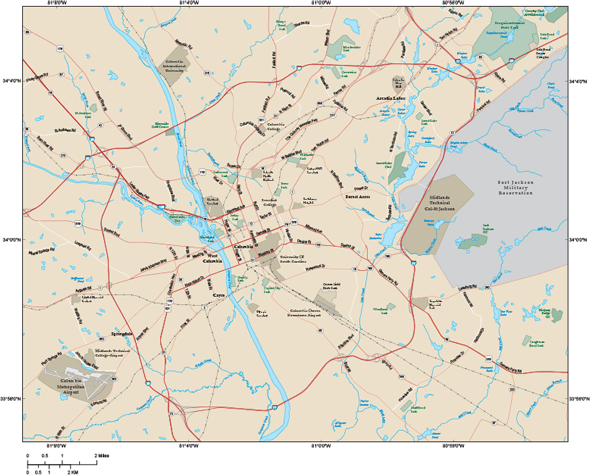 Columbia Metro Area Wall Map