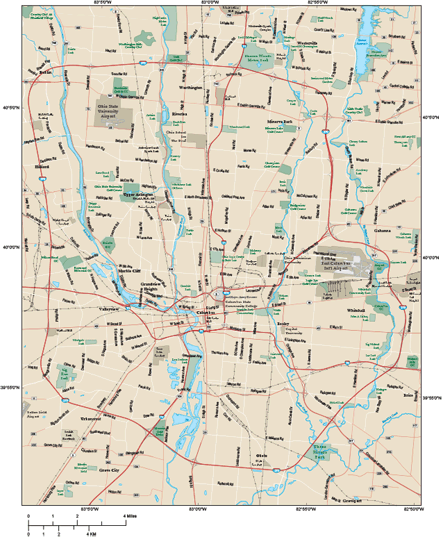 Columbus Metro Area Wall Map