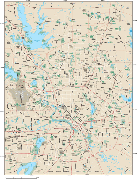 Dallas Metro Area Wall Map