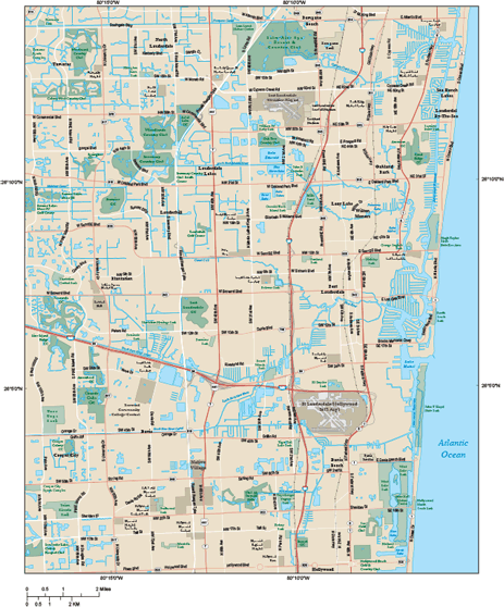 Fort Lauderdale Metro Area Wall Map